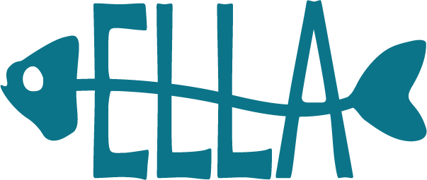 ELLA Lab logo — a stylized fish skeleton spelling out the letters E-L-L-A